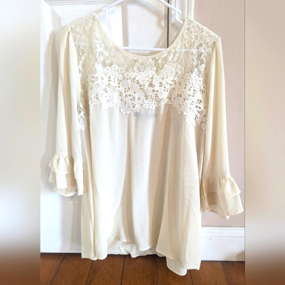 Andree Cream lace blouse